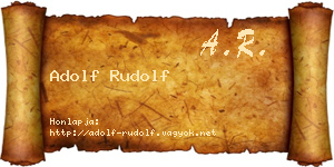 Adolf Rudolf névjegykártya