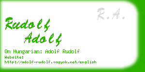 rudolf adolf business card